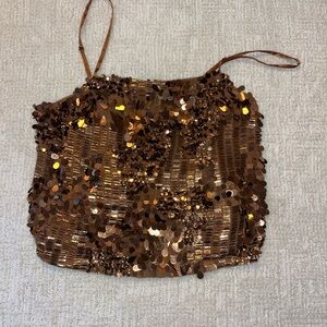 NWT Ramy Brook Bronze Sequin Cami Top